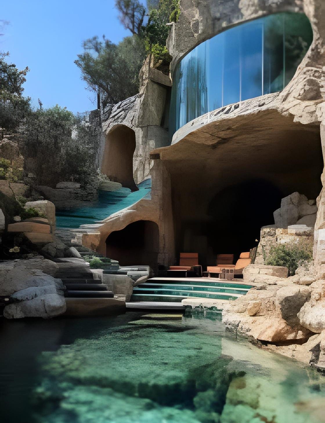 Waterfall and Fountains